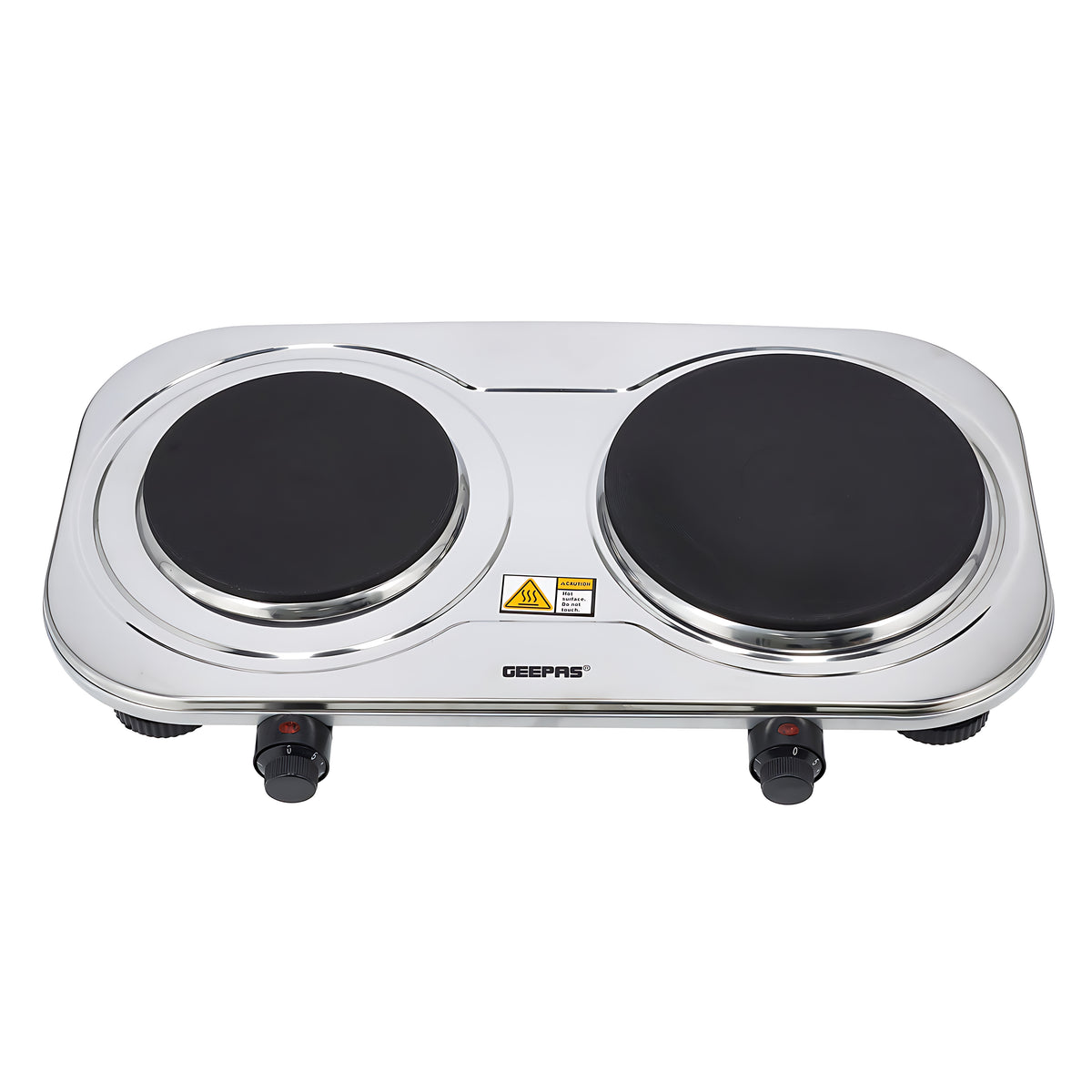 Geepas Double Hot Plate – 2500W, Dual Solid Plates, Adjustable Temp, Auto Thermostat, Overheat Protection