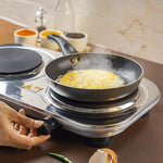 Geepas Double Hot Plate – 2500W, Dual Solid Plates, Adjustable Temp, Auto Thermostat, Overheat Protection