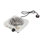 Geepas Electric Hotplate | Single Solid Hotplate of 140 MM, Equipped with Adjustable Thermostat| Ideal for Boiling, Sauting, Frying | White