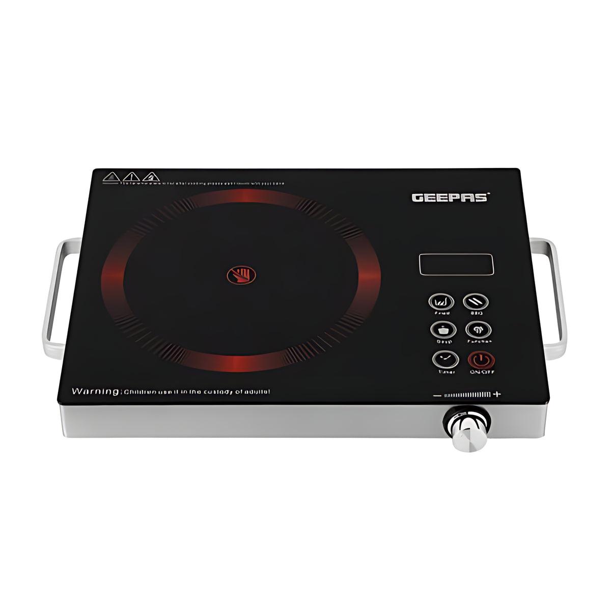 Geepas Digital Infrared Cooker | 2000W Ceramic Heating Element| Multi-Stage Cooking Options| Touch Control | 4-Digit LED Display | Portable Design