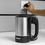 Geepas Stainless Steel Travel Kettle 0.5L | 1100W Compact Electric Kettle| Stainless Steel Housing | Fast Boil | Auto Shut-Off | Boil Dry Protection