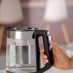 Geepas 1.8L Electric Glass Kettle | Powerful 2200W Fast-Boil Design | S/S Tea Filter| LED Illumination| Automatic Shut-Off| Boil Dry Protection & Durable Body