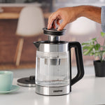 Geepas 1.8L Electric Glass Kettle | Powerful 2200W Fast-Boil Design | S/S Tea Filter| LED Illumination| Automatic Shut-Off| Boil Dry Protection & Durable Body