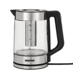 Geepas 1.8L Electric Glass Kettle | Powerful 2200W Fast-Boil Design | S/S Tea Filter| LED Illumination| Automatic Shut-Off| Boil Dry Protection & Durable Body
