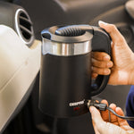 2-in-1 Double Layer Traveller's Kettle, 0.5L Kettle | 12V Portable Electric Car Kettle | Stainless Steel Coffee Mug with Cigarette Lighter Charger