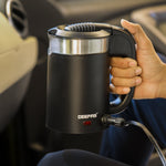 2-in-1 Double Layer Traveller's Kettle, 0.5L Kettle | 12V Portable Electric Car Kettle | Stainless Steel Coffee Mug with Cigarette Lighter Charger
