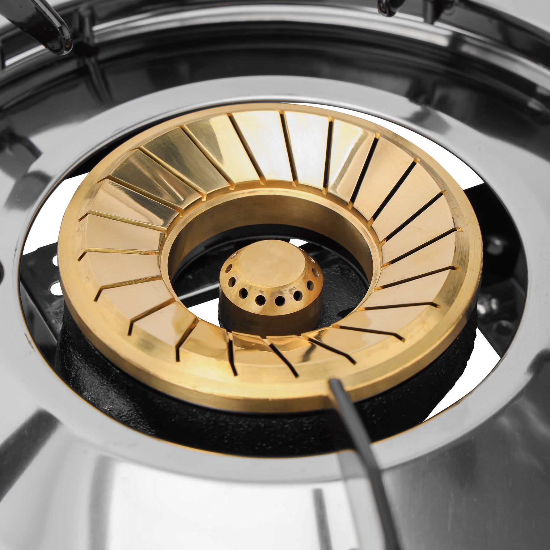 موقد غاز جيباس بشعلتين – شعلات نحاس | سطح زجاج مقوّى | إشعال تلقائي | هيكل من الفولاذ المقاوم للصدأ