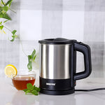 Geepas 1350W Travel Electric Kettle - Stainless Steel Housing, Boil-Dry & Overheat Protection |Boiler for Hot Water, Tea & Coffee | 1.0L