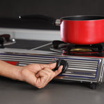 Geepas Stainless Steel Gas Cooker / Double Cast Iron Burner Stovetop| Low Gas Consumption | Efficient Heating | Auto Ignition System | LPG Stove | Silver