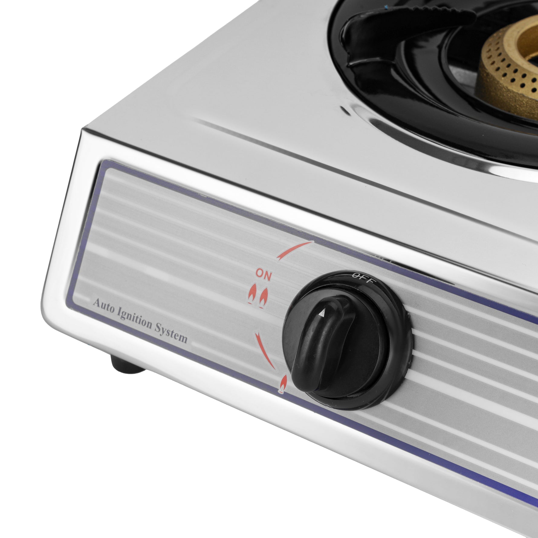 Geepas Stainless Steel Gas Cooker / Double Cast Iron Burner Stovetop| Low Gas Consumption | Efficient Heating | Auto Ignition System | LPG Stove | Silver