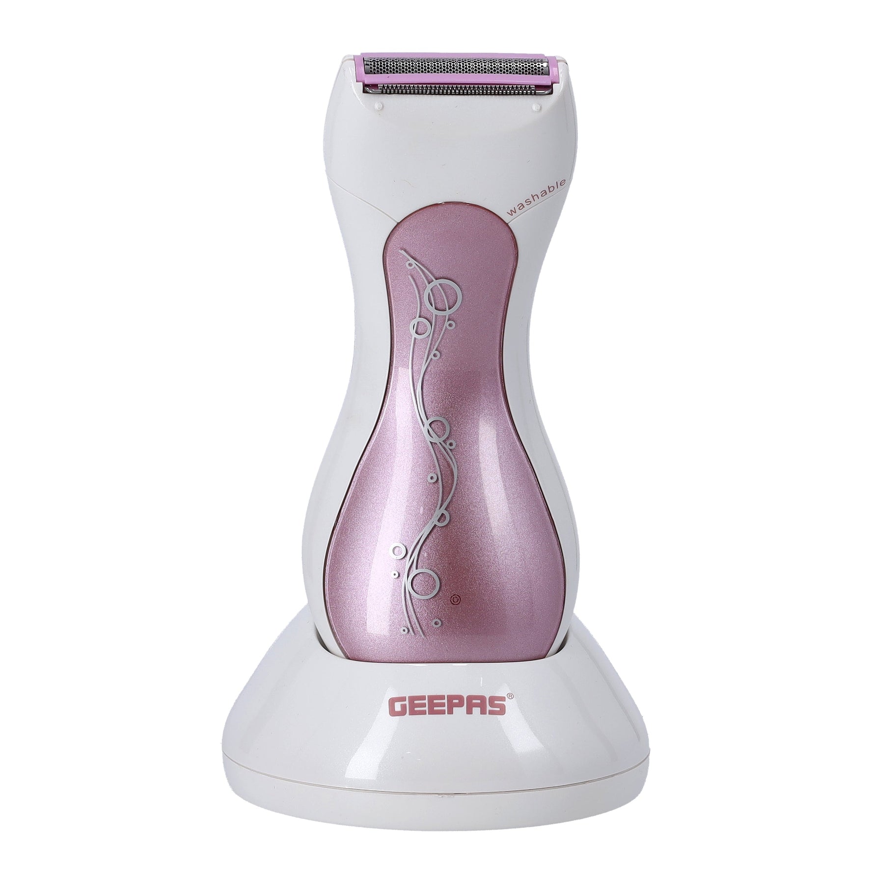 Geepas Rechargeable Lady Shaver | Wet & Dry Use | Washable Design| USB Charging | Dual Blade System | Smooth & Gentle Hair Removal | Compact Cordless Shaver for Women