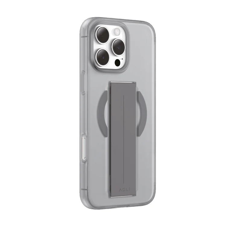 كڤر حماية مع مسكة سيليكون وحامل متوافق مع MagSafe لهاتف iPhone 16 Pro Max 