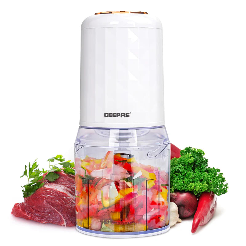 Geepas Multi Chopper | 500W| 0.5L Capacity Bowl | Stainless Steel Blades | Mincing Function | Coarse and Fine |Suitable for Vegetables, Fruits