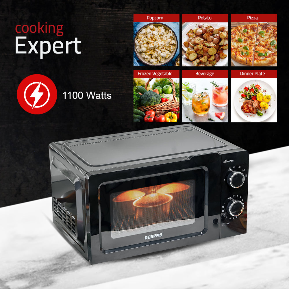 ميكروويف جيباس 20 لتر | فرن ميكروويف أنيق وفعال | مستويات طاقة متعددة