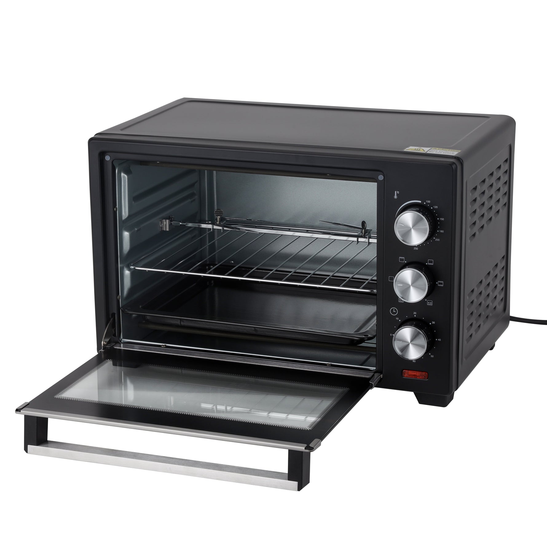 Geepas Electric Oven with Rotisserie | 24L Capacity | 1600W Power | Adjustable Temperature Control | 60-Minute Timer | Perfect for Baking, Grilling, and Roasting