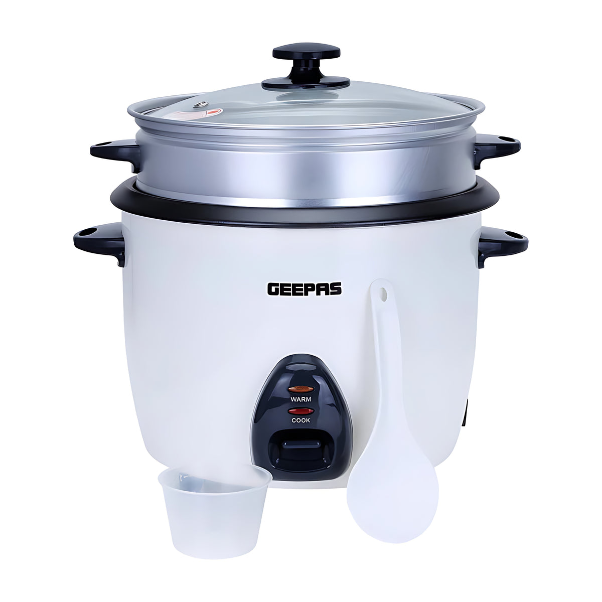 Geepas Automatic Rice Cooker | 1.5L Capacity | 500W Power | 3-in-1 Function Cook, Steam & Keep Warm | Durable Non-Stick Inner Pot