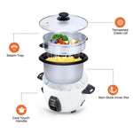 Geepas Multi-Function Rice Cooker | 1L Capacity| Perfect for Cooking, Steaming & Keeping Food Warm | Energy Efficient & Easy to Clean Design