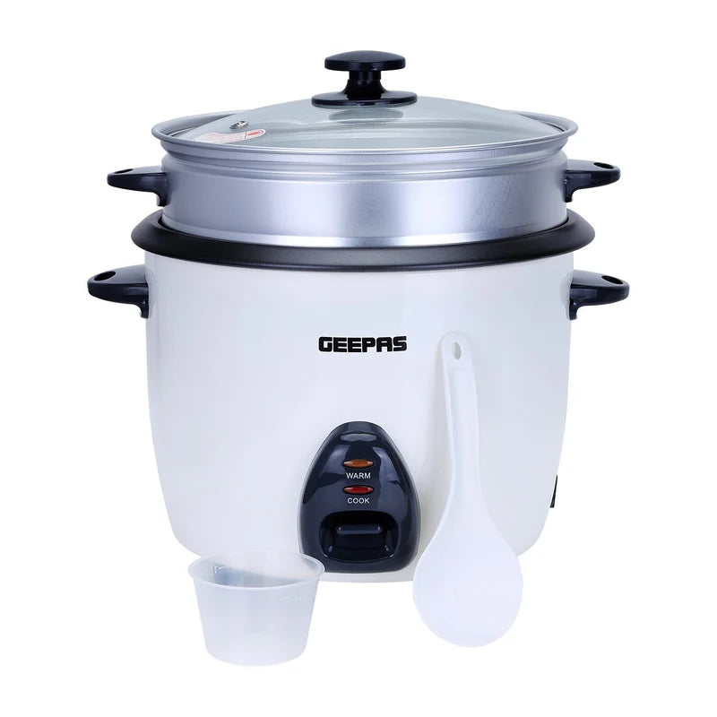 Geepas Automatic Rice Cooker | 1.5L Capacity | 500W Power | 3-in-1 Function Cook, Steam & Keep Warm | Durable Non-Stick Inner Pot