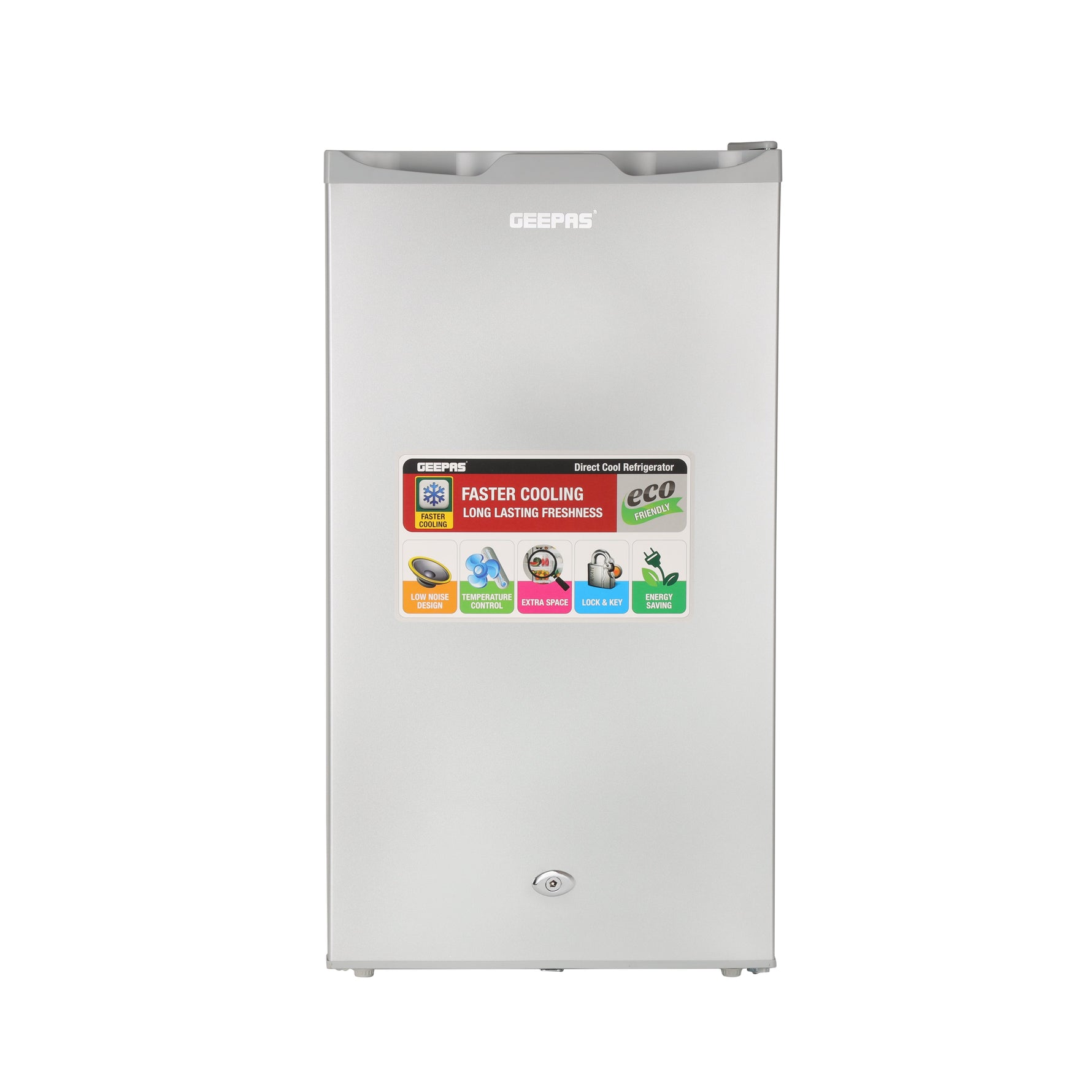 ثلاجة جيباس باب واحد | تبريد سريع مع التحكم بدرجة الحرارة | رفوف زجاجية مقواة | سلة باب شفافة