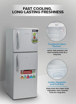 Geepas 180L Double-Door Direct Cool Refrigerator
