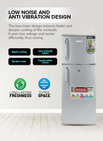 Geepas 180L Double-Door Direct Cool Refrigerator