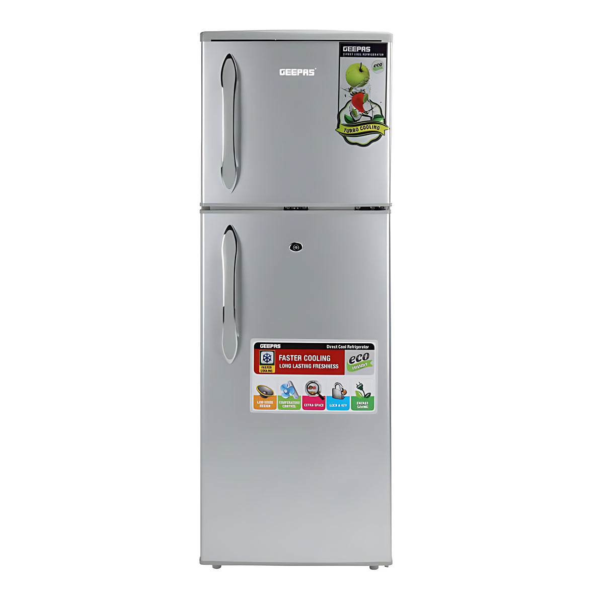 Geepas 180L Double-Door Direct Cool Refrigerator