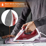 Geepas  Steam Iron – Non-Stick Soleplate, Comfortable Handle, 120ml Water Tank, Multi-Function