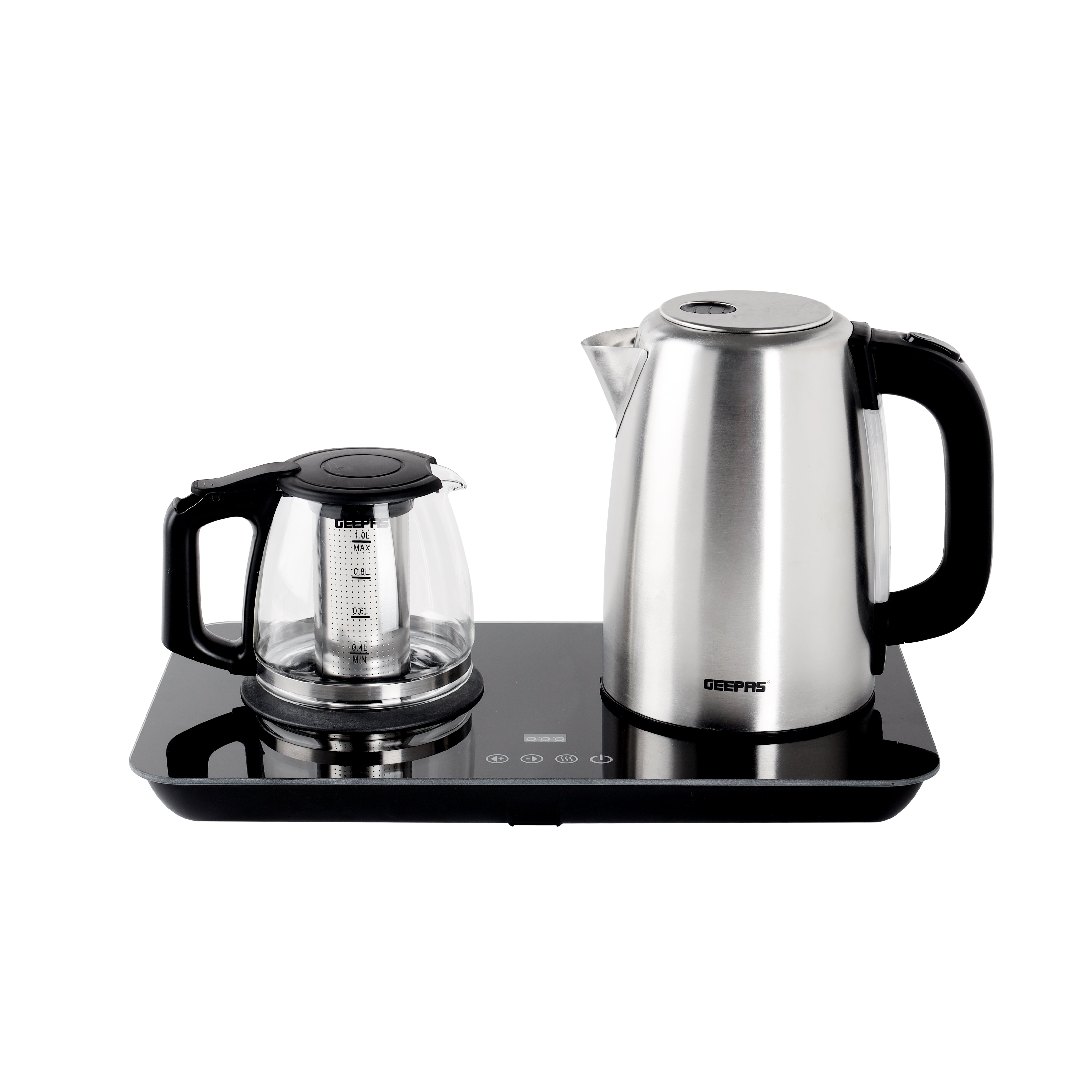 Geepas 2 In 1 Digital Tea Maker - Stainless Steel Filter | Temperature Adjusting, Boil-Dry Protection | 400W & 1800W