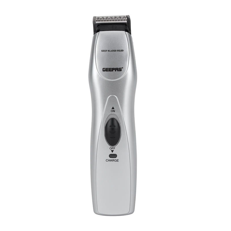 Geepas Rechargeable Hair Trimmer | Chromium Blade, 5-Length Comb, 60-Min Run Time