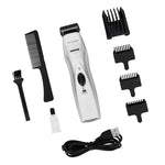 Geepas Rechargeable Hair Trimmer | Chromium Blade, 5-Length Comb, 60-Min Run Time