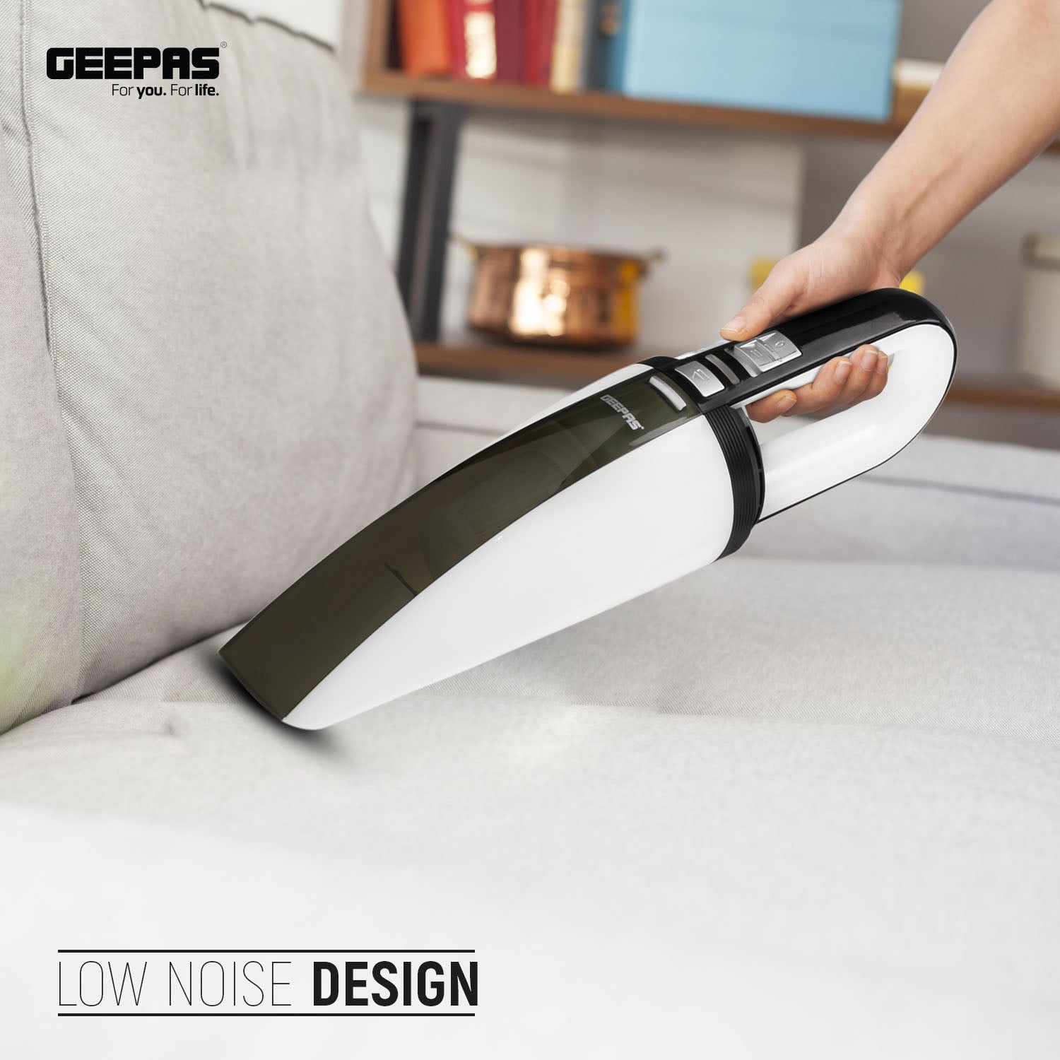 Geepas Wet & Dry Handheld Vacuum – 11.1V Li-ion, 3.5KPA, Double Filter, Low Noise