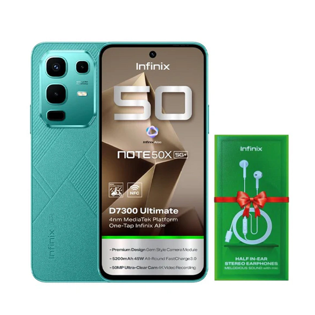 إنفينيكس Note 50X بسعة 256 جيجابايت - 8 جيجا رام 5G+ | أخضر