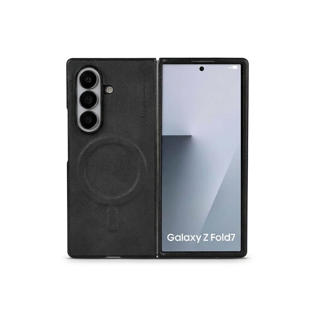 Coblue Premium Leather Magnetic Case – Samsung Galaxy Z Fold 7 | Black