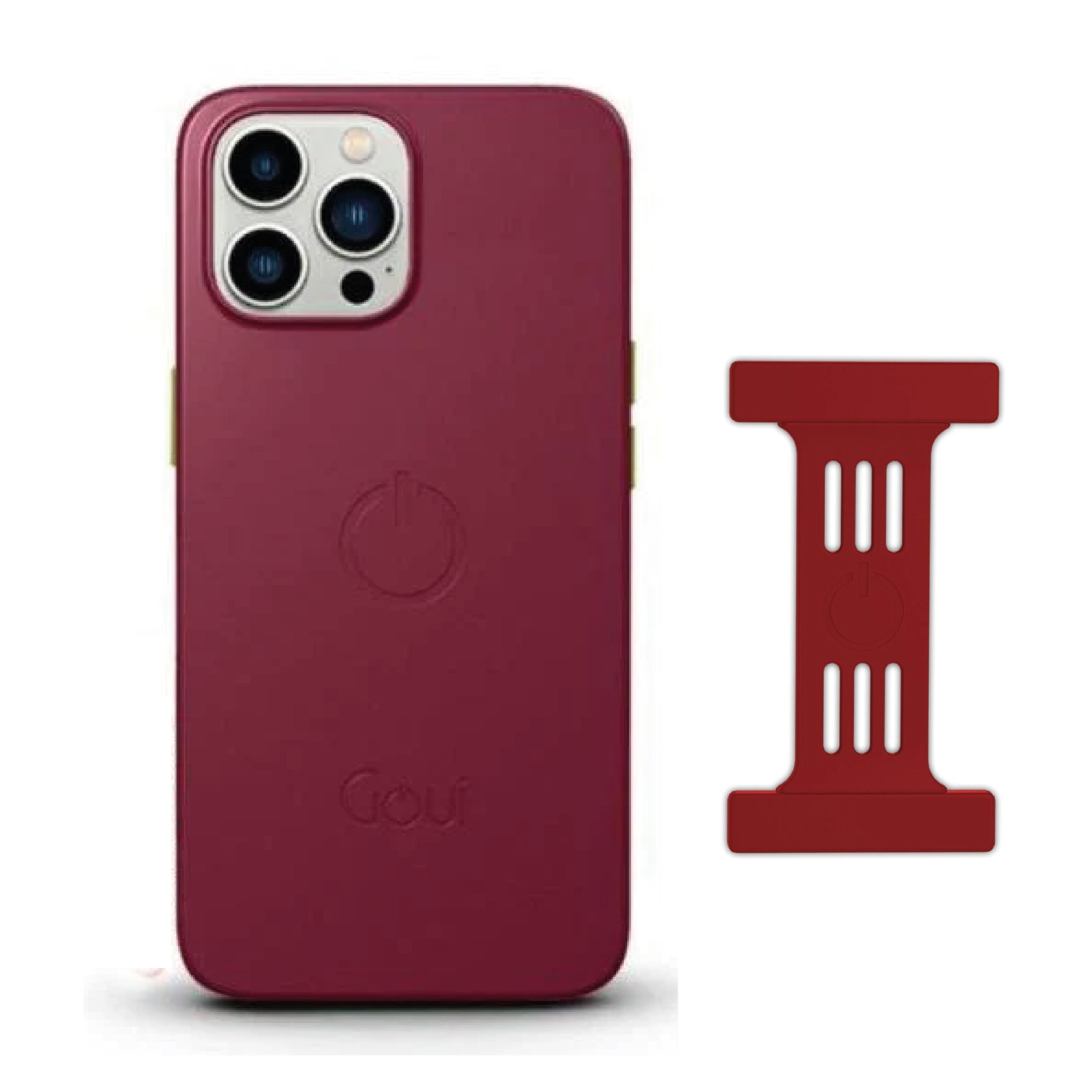 Goui iPhone 16 Pro Case Maroon + Strap