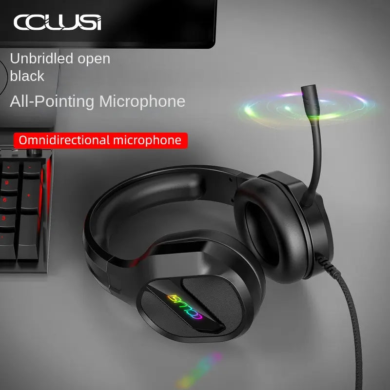 Colusi Gaming Stereo 3.5+USB Headphone RGB Light|Black