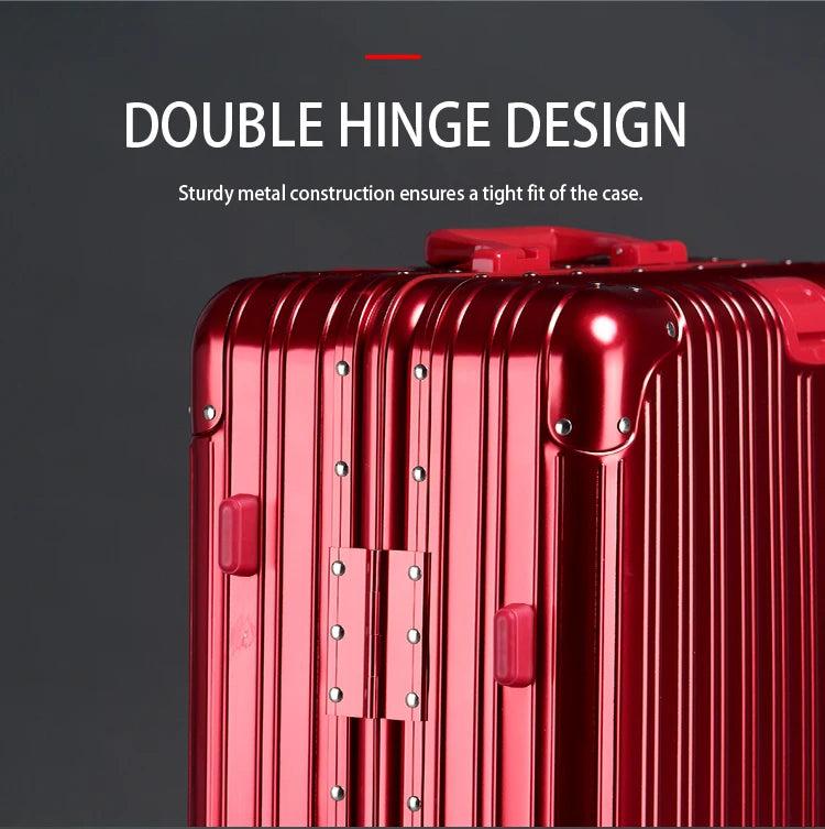 90 Percent Trolly Aluminum Suitcase 4 Wheels 28 Inch | Silver