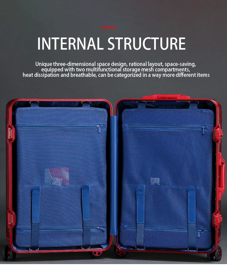 90 Percent Trolly Aluminum Suitcase 4 Wheels 28 Inch | Silver