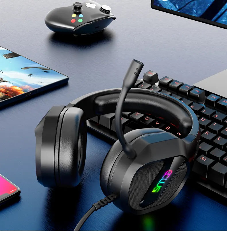 Colusi Gaming Stereo 3.5+USB Headphone RGB Light|Black