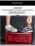 90 Percent Trolly Aluminum Suitcase 4 Wheels 28 Inch | Silver