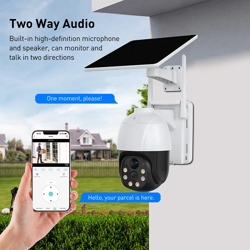 كاميرا مراقبة ذكية تعمل بالطاقة الشمسية عالية الدقة