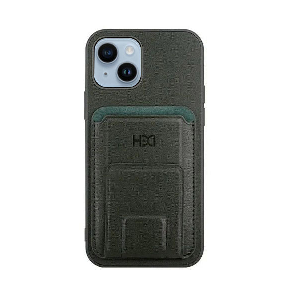 HDD iPhone 14 Plus Ultra Slim Phone Case with Card Holder Grip - Green | HBC-021 14 PLUS Green