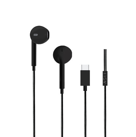 Asli Global USB-C 1.2M SoundPods Earphones with Noise Isolation Technology |Black
