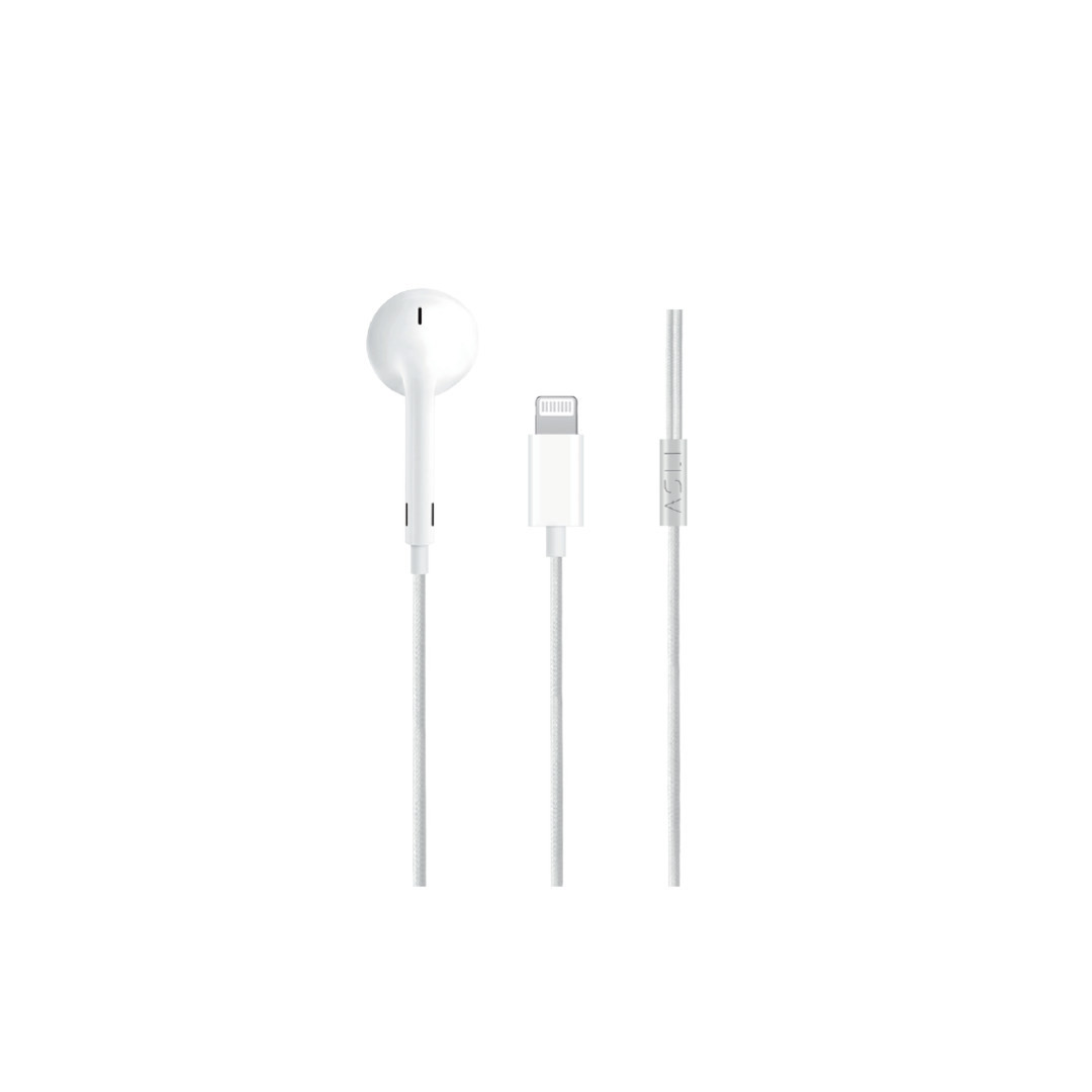 Asli Global SoundPods Mono Single Earphone with Lightning Connector, 1.2m | White