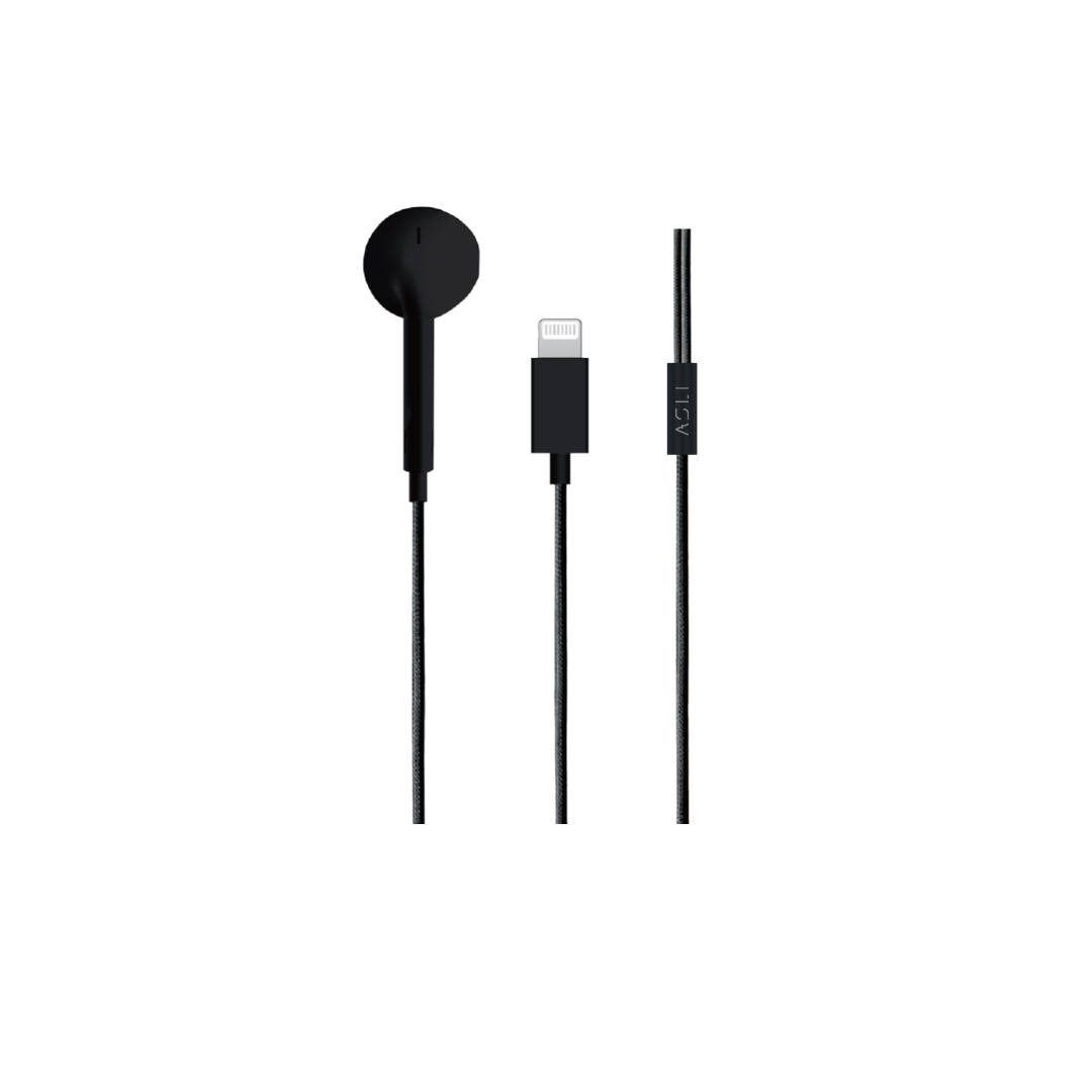 Asli Global SoundPods Mono Single Earphone with Lightning Connector, 1.2m | Black