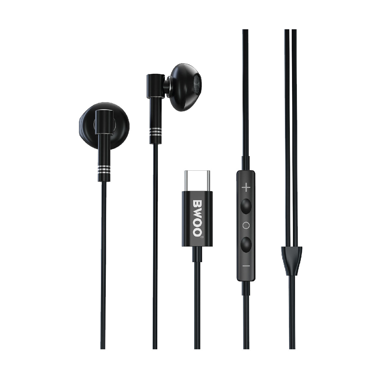 BWOO Stereo Type-C Headphones 1.2M | Black
