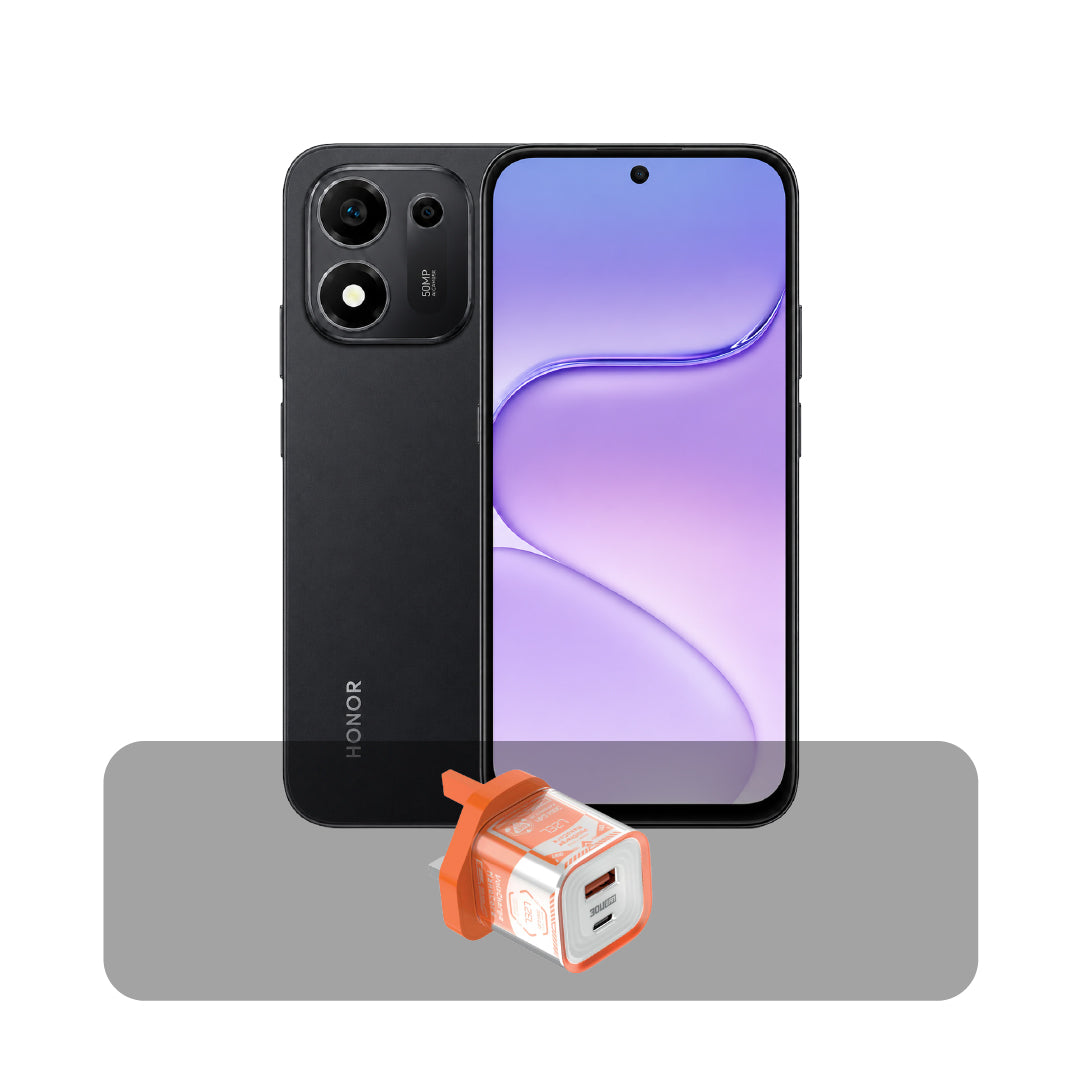 هاتف هونر X7e Plus 5G ثنائي الشريحة، سعة 128 جيجابايت، ذاكرة RAM ‏6 جيجابايت | أسود 