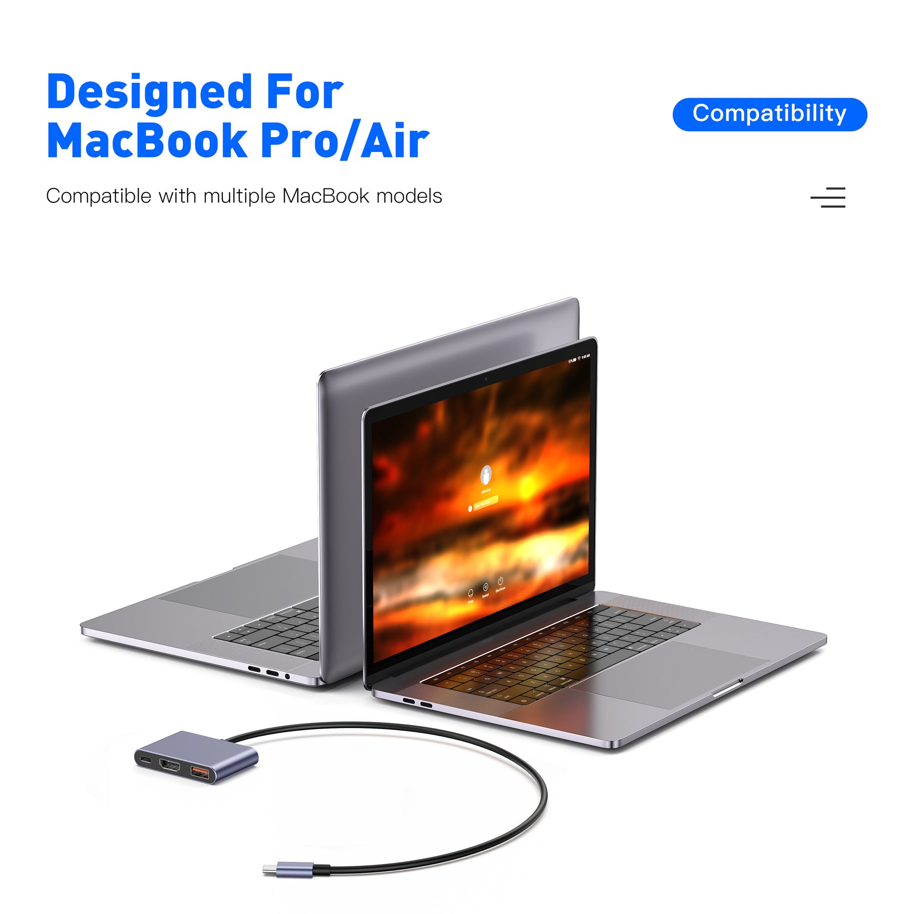 ليزل موزع Hubtrio Nexus من نوع USB-C ثلاثي في واحد لعده منافذ | أسود