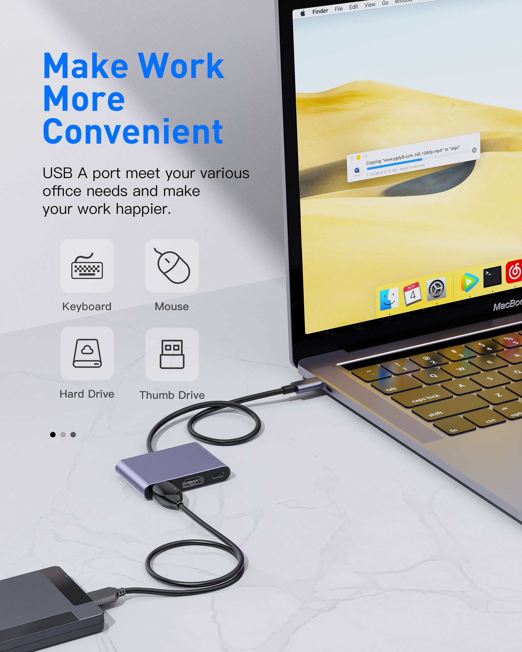 ليزل موزع Hubtrio Nexus من نوع USB-C ثلاثي في واحد لعده منافذ | أسود