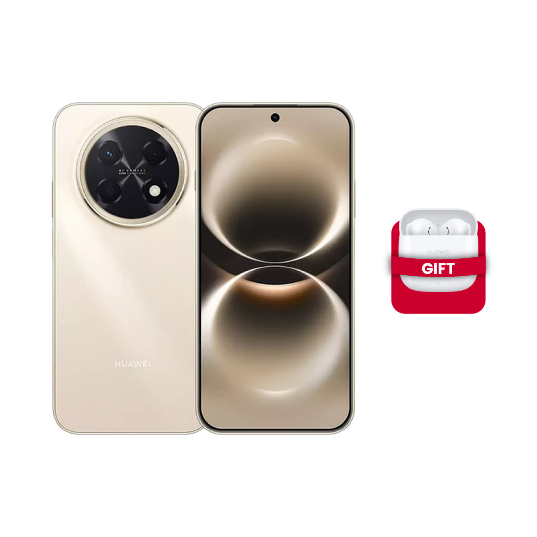 هاتف HUAWEI Nova 15 Max سعة 256 جيجابايت، 8 جيجابايت RAM، شاشة OLED ‏6.84 بوصة 120Hz، معالج Kirin | ذهبي + سماعات HUAWEI FreeBuds SE 2 اللاسلكية