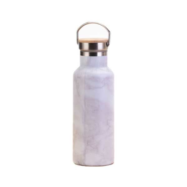 Stainless Steel Bottle 500 ml White Marble | HVB-021-2